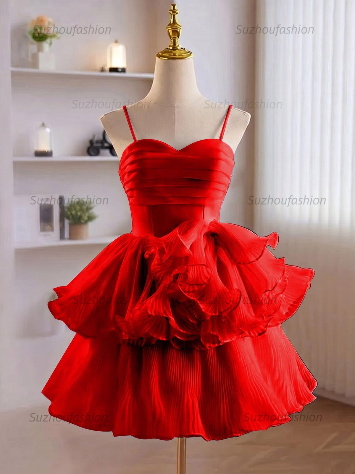 Suzhoufashion A-Line Ruffles Tiered Short Homecoming Dress