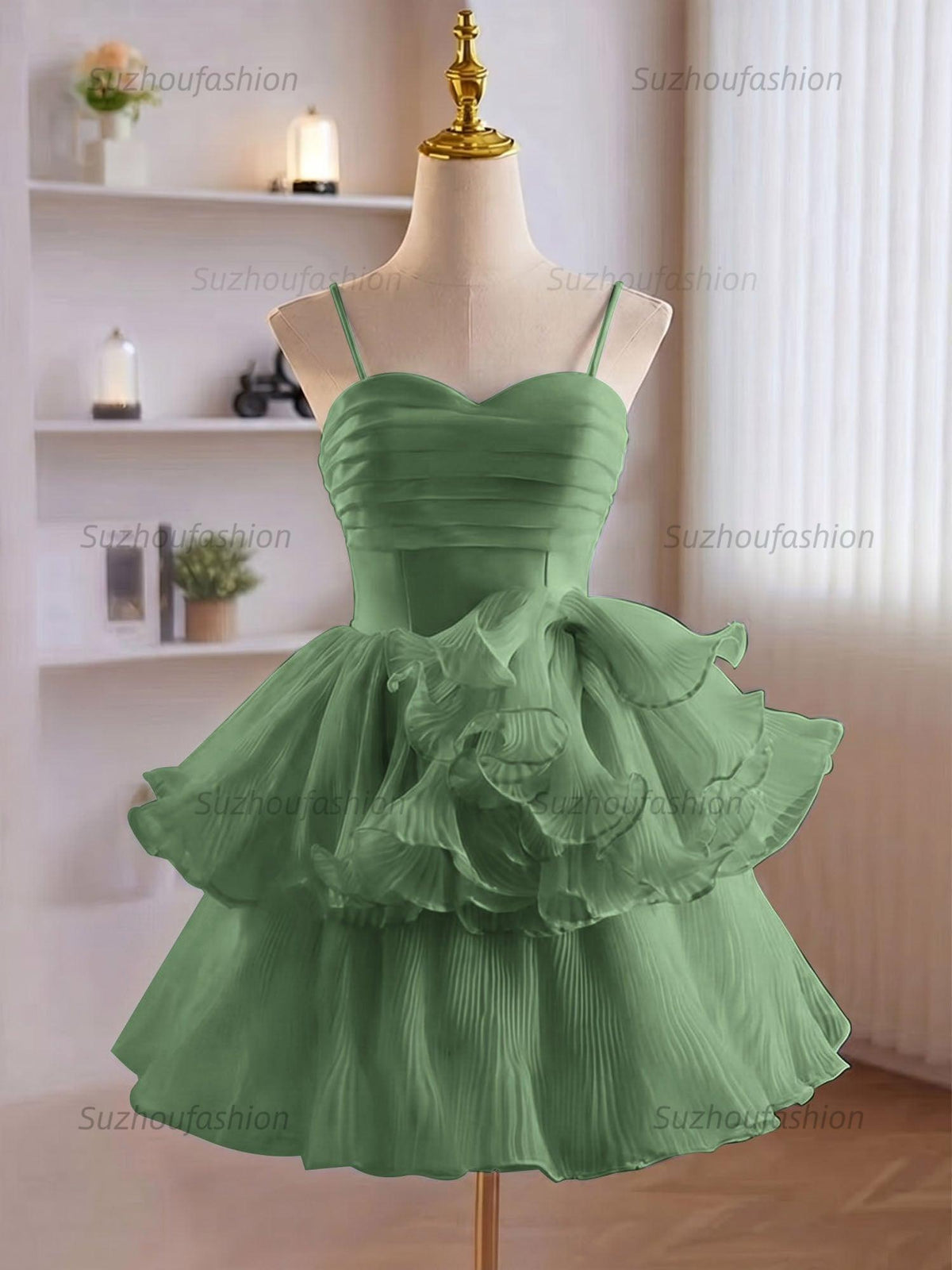 Suzhoufashion A-Line Ruffles Tiered Short Homecoming Dress