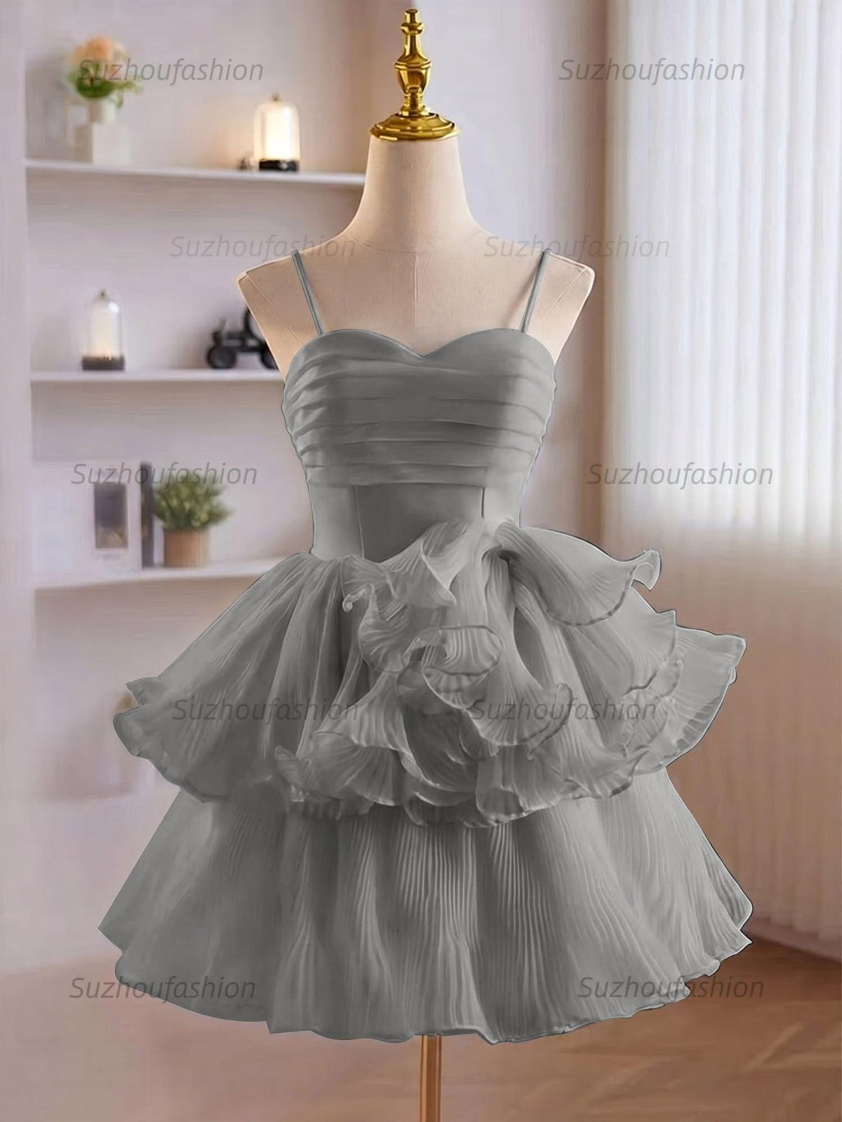 Suzhoufashion A-Line Ruffles Tiered Short Homecoming Dress