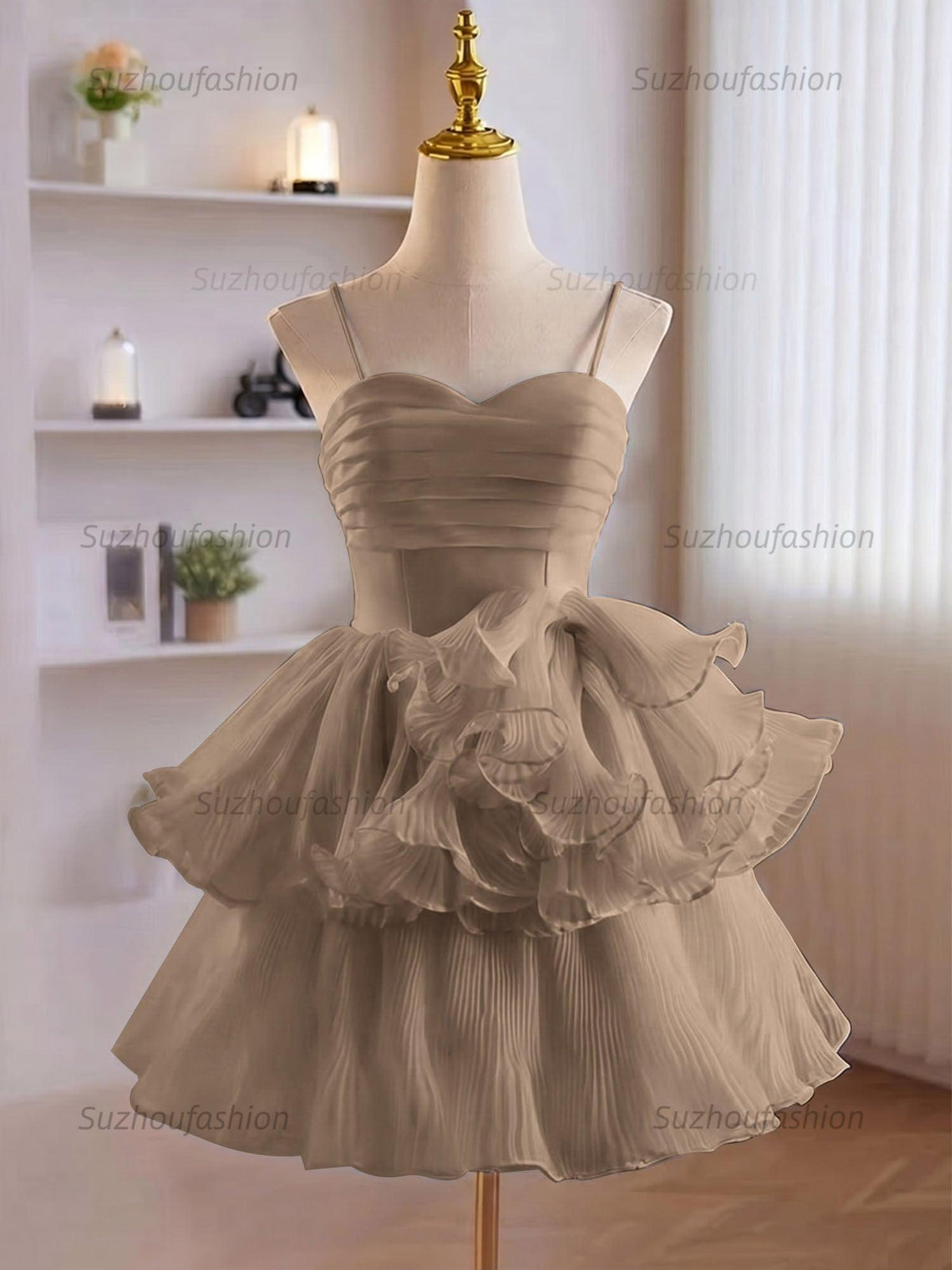 Suzhoufashion A-Line Ruffles Tiered Short Homecoming Dress