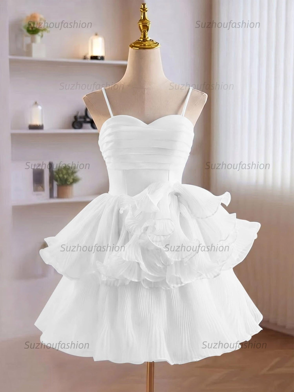 Suzhoufashion A-Line Ruffles Tiered Short Homecoming Dress