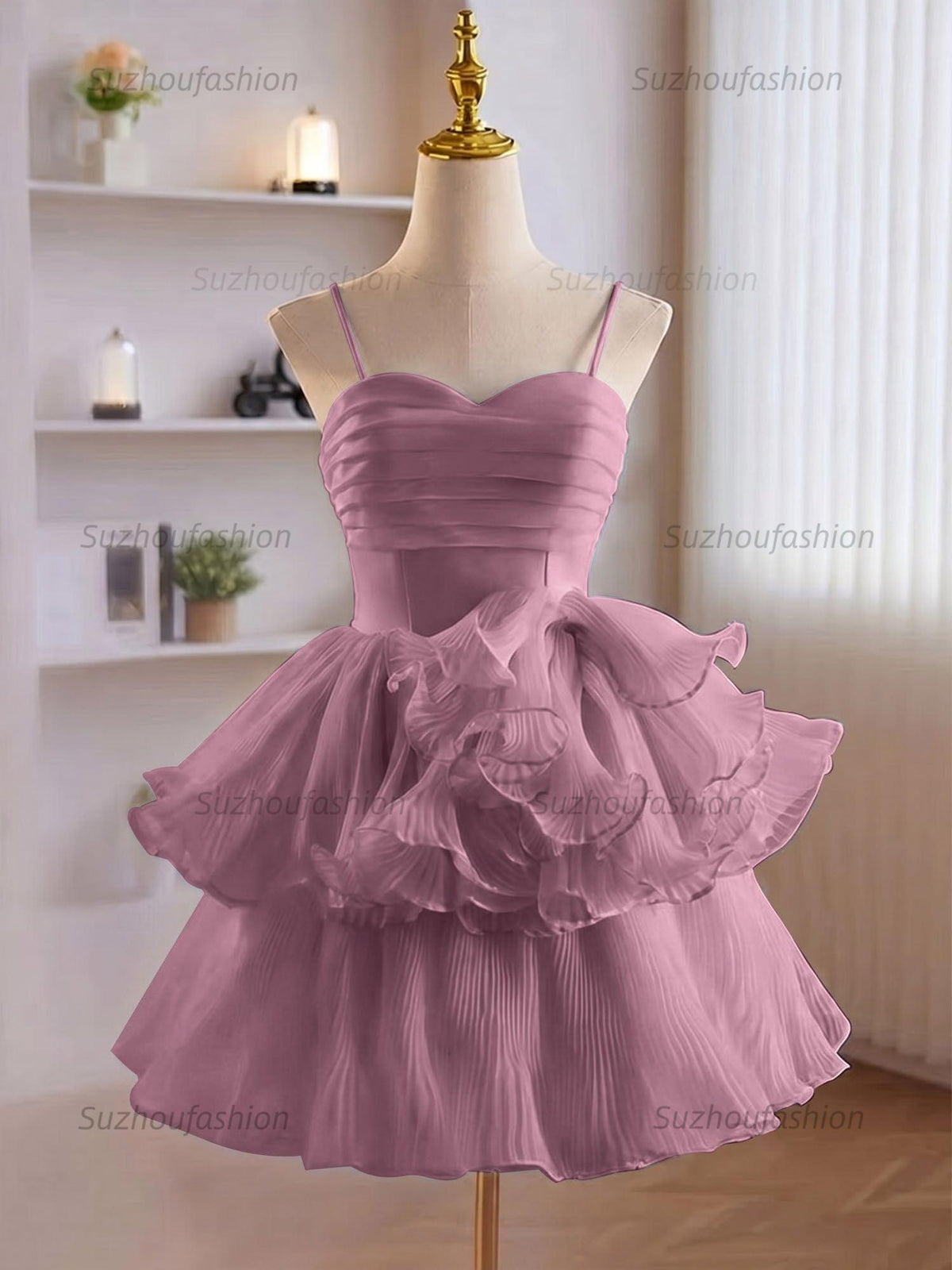 Suzhoufashion A-Line Ruffles Tiered Short Homecoming Dress