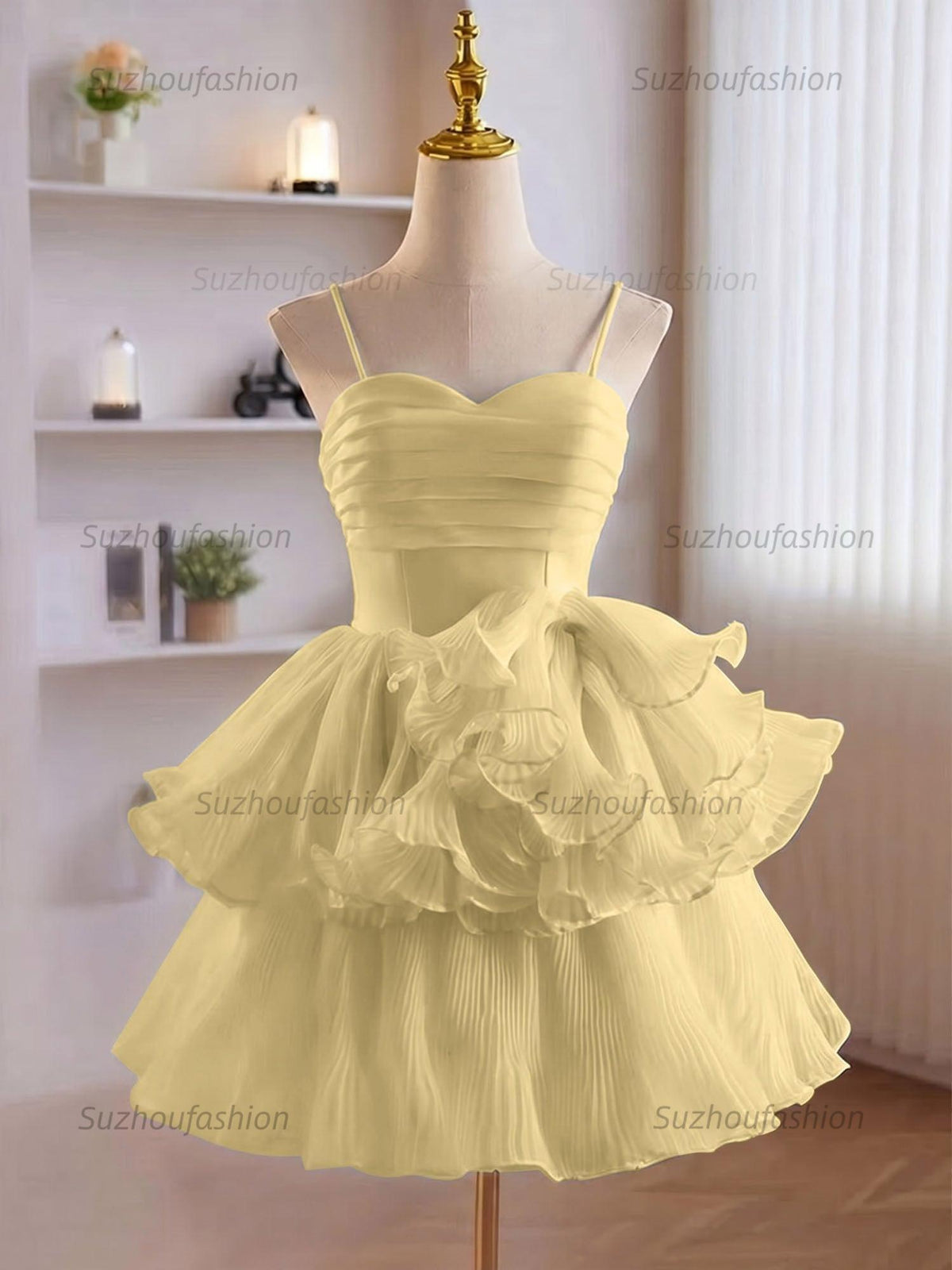 Suzhoufashion A-Line Ruffles Tiered Short Homecoming Dress