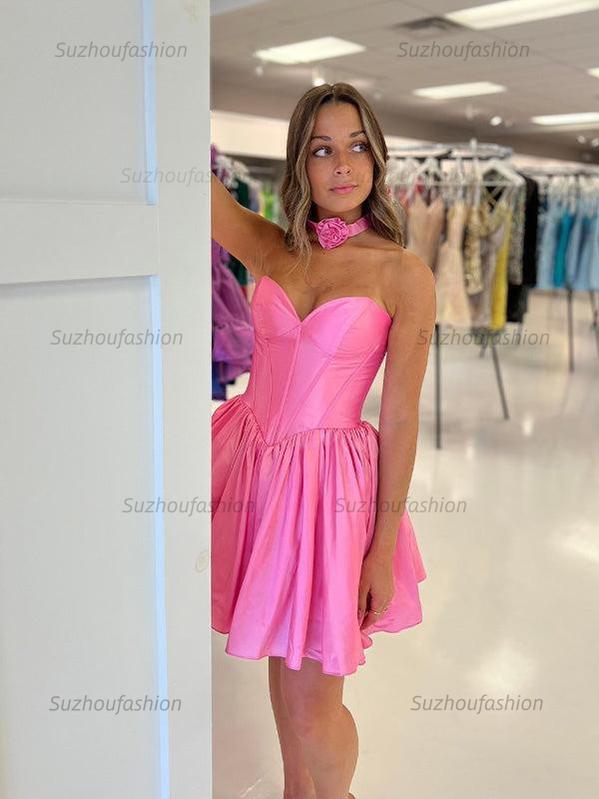 Suzhoufashion A Line Strapless Sweetheart Short Homecoming Dress