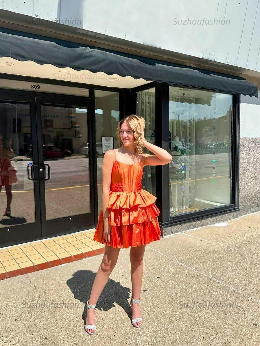 Suzhoufashion A Line Tiered Short Homecoming Dress with Bow
