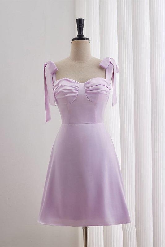 Suzhoufashion A-line Bow Tie Ruched Short Homecoming Dress