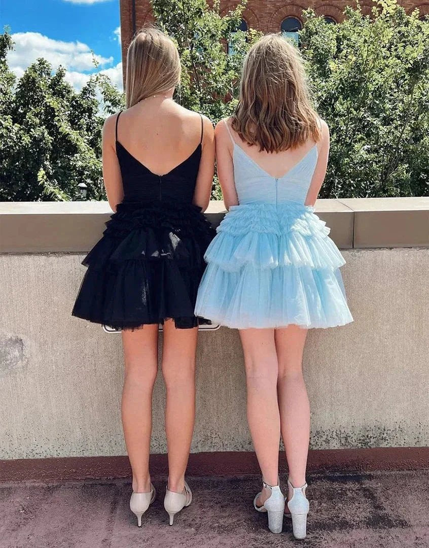 A-line Cute Short Tulle Homecoming Dress (ZD11678)