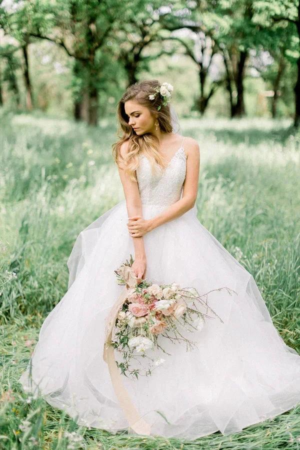 A-line Elegant Forest Wedding Dresses Best Bridal Gowns WD695 by pgmdress