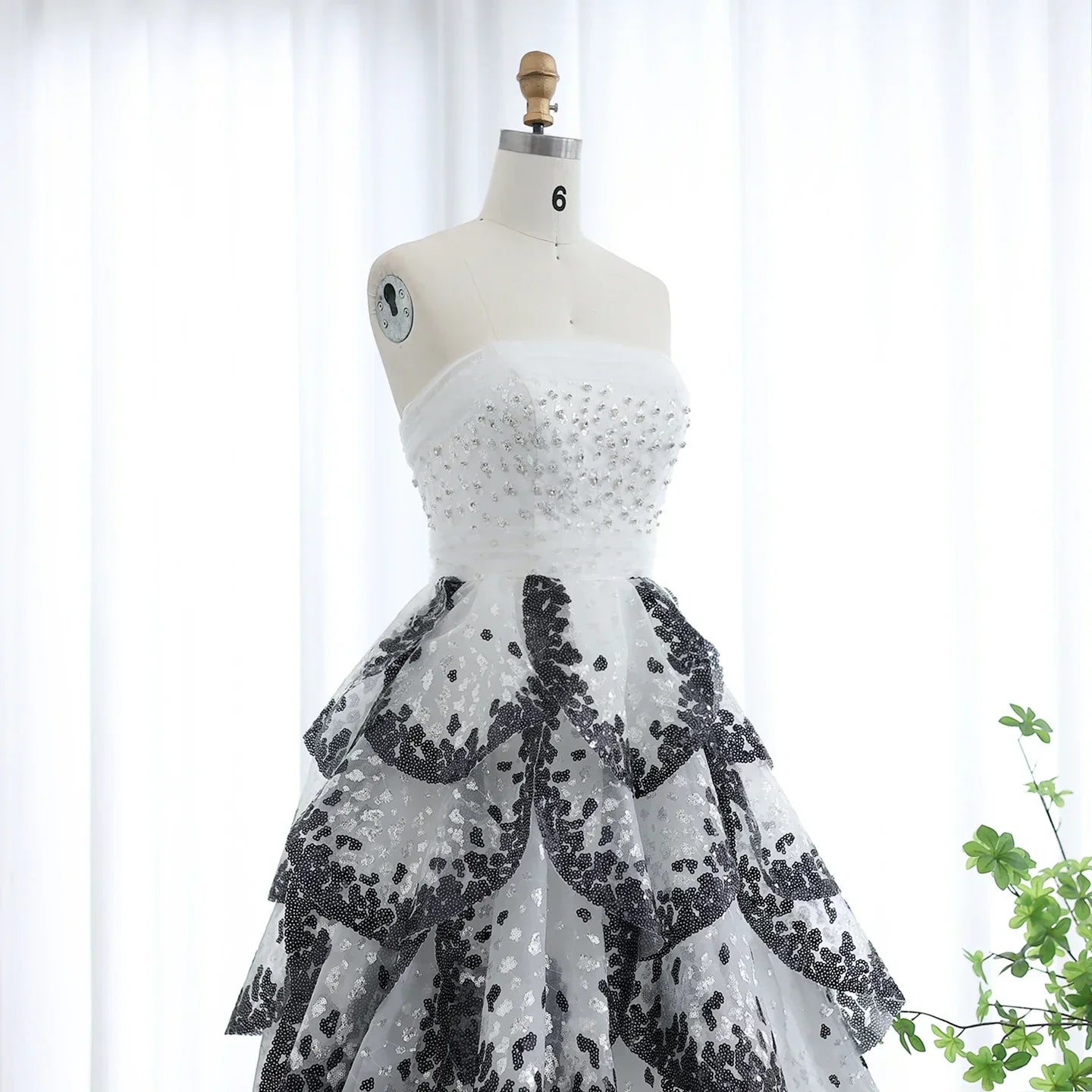 Ruffles Ball Gown Tulle Evening Dress Customized