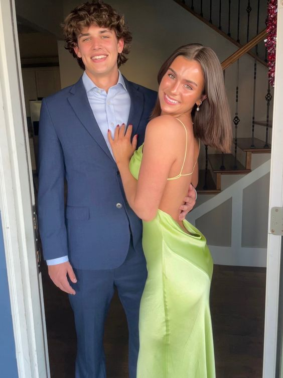 Sexy Backless Green Prom Dress,Spring Formal Dress - VelvetHem