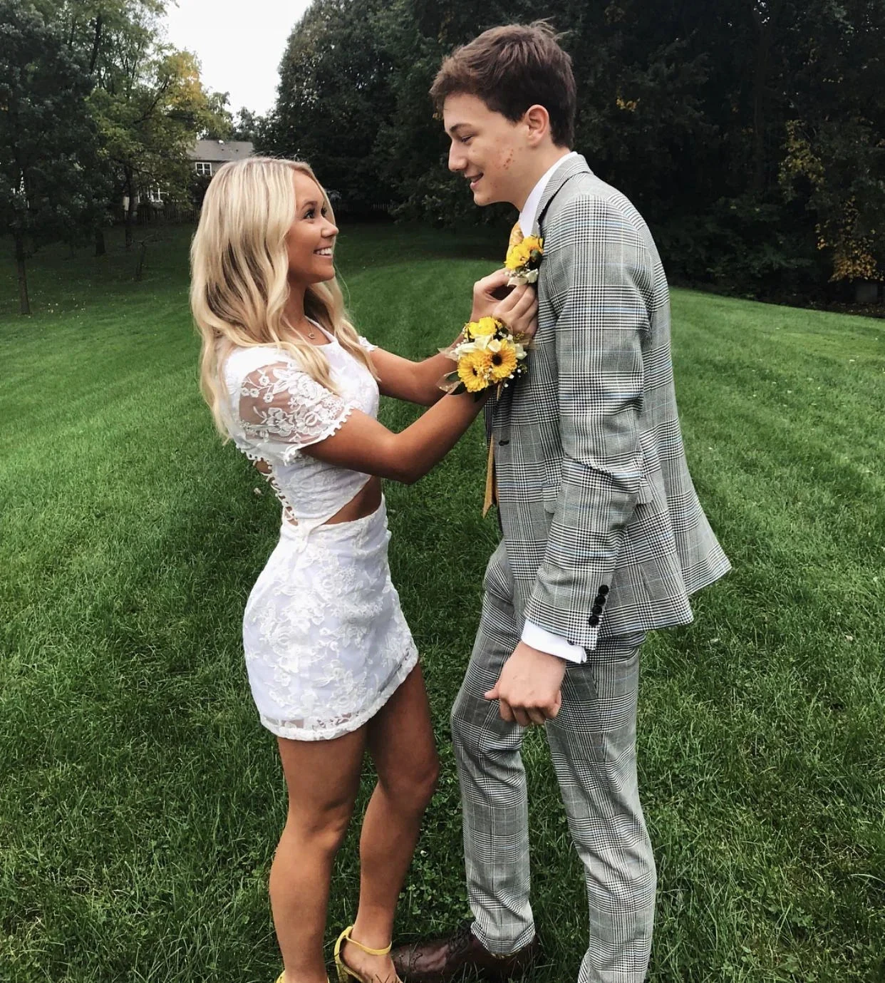 Lovely White Lace Homecoming Dress White Cocktail Dress Y2237 by simplepromdress