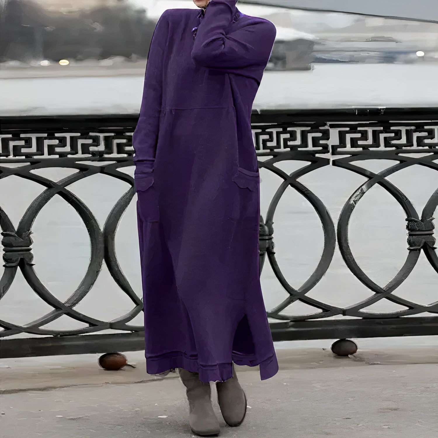 Zulema Elevated Warm and Casual Maxi Dress Premium Wardrobe Essential