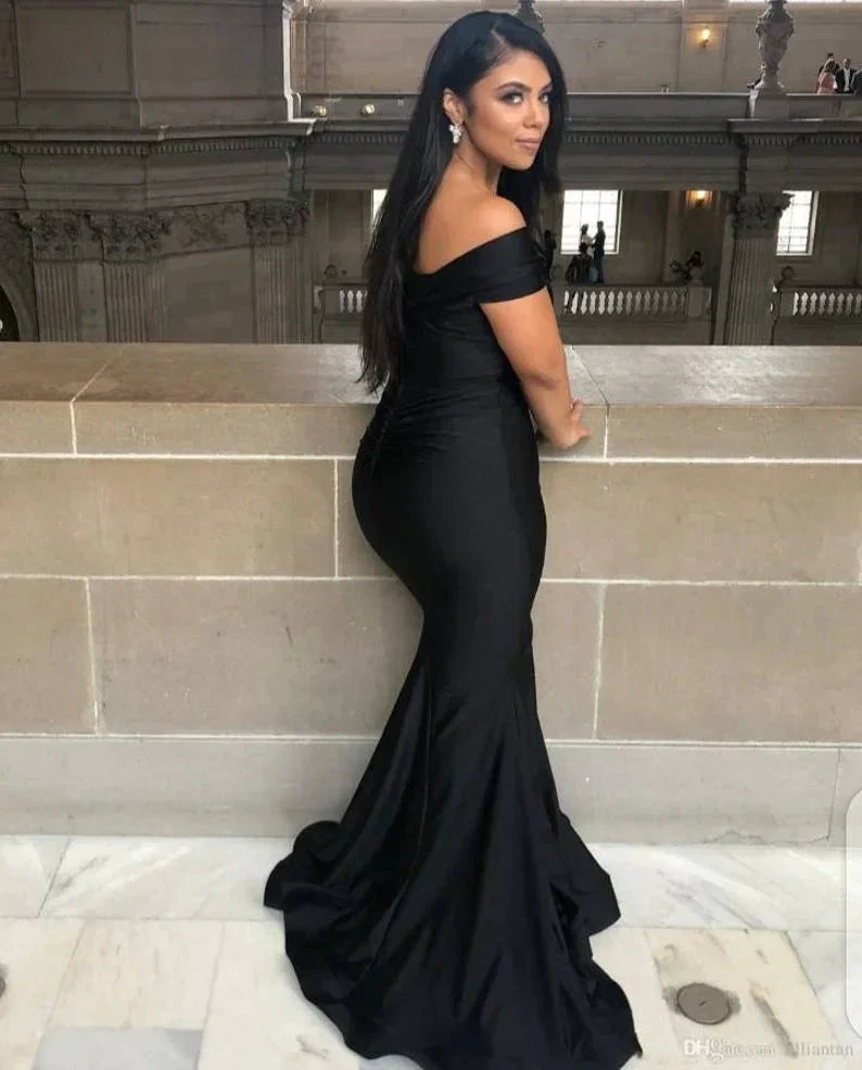 Black Wedding Dress/Black Maxi Dress/Black Dress/Prom Dress/Evening Dress (ZD13611)