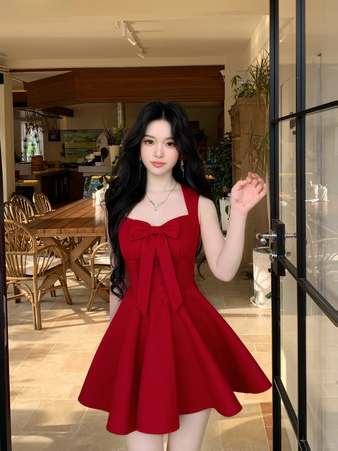 Vintage Red Satin A Line Short Birthday Outfits 7th Grade Homecoming Dress - View 4 | VelvetHem