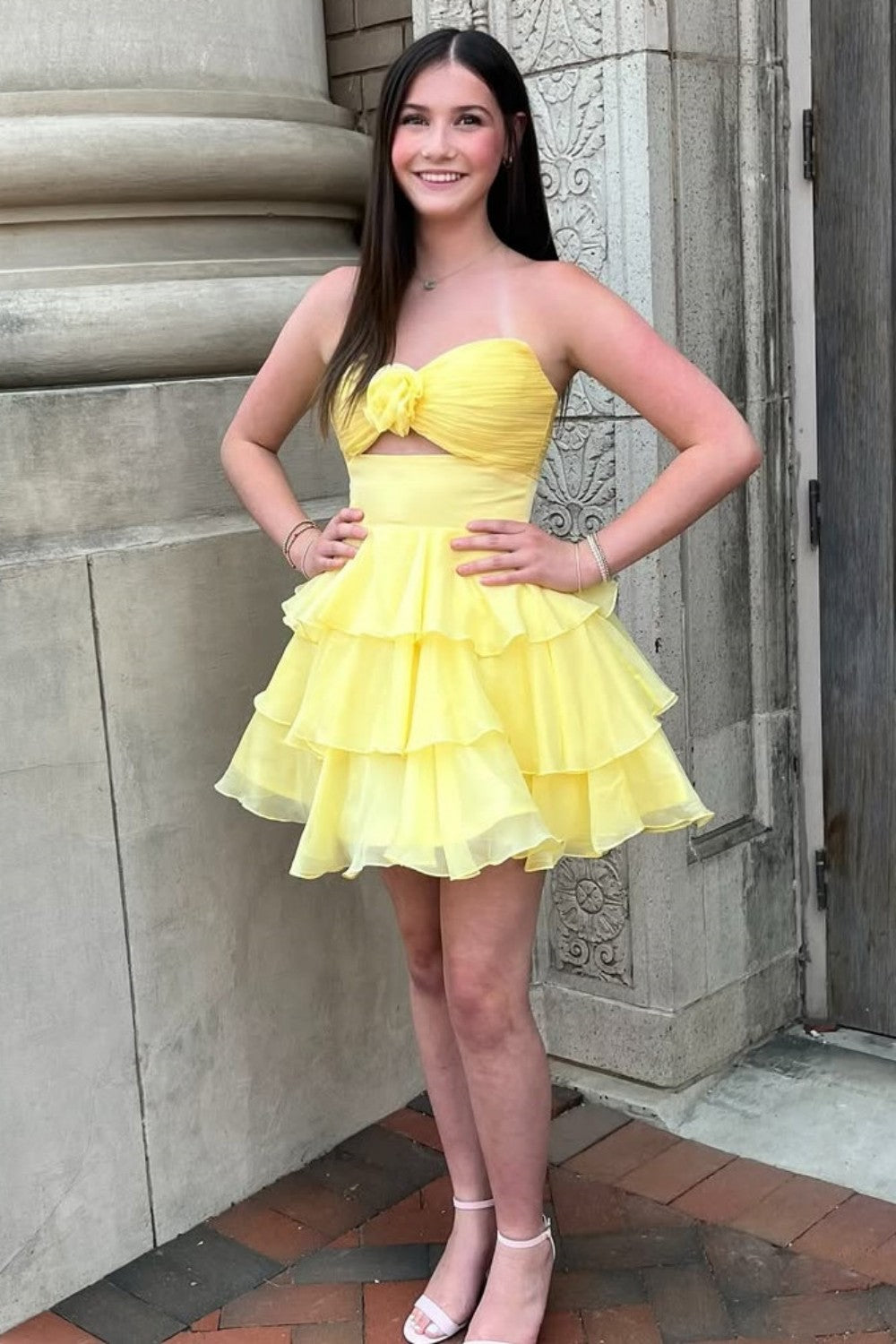 Gorgeous A Line Sweetheart Lilac Short Homecoming Dress with Ruffles Keyhole