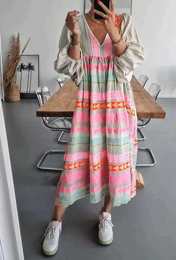 Gaia Colorful Summer Dress for Women Modern Chic Style