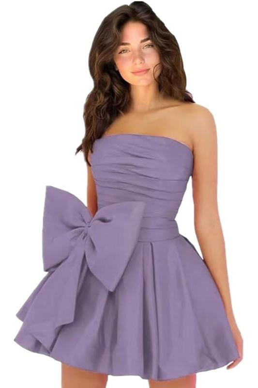 Amazing Sleeveless Pleats Short Homecoming Dresses with Bow