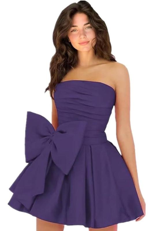 Amazing Sleeveless Pleats Short Homecoming Dresses with Bow