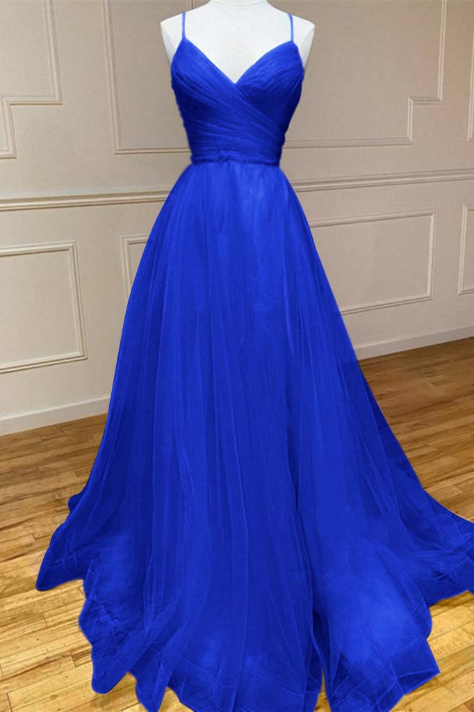 Amazing Yellow Prom Dress Spaghetti Strap Sleeveless V Neck Evening Formal Dress