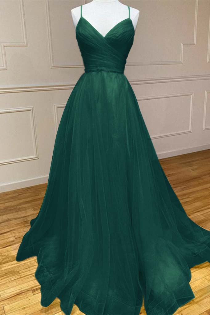 Amazing Yellow Prom Dress Spaghetti Strap Sleeveless V Neck Evening Formal Dress