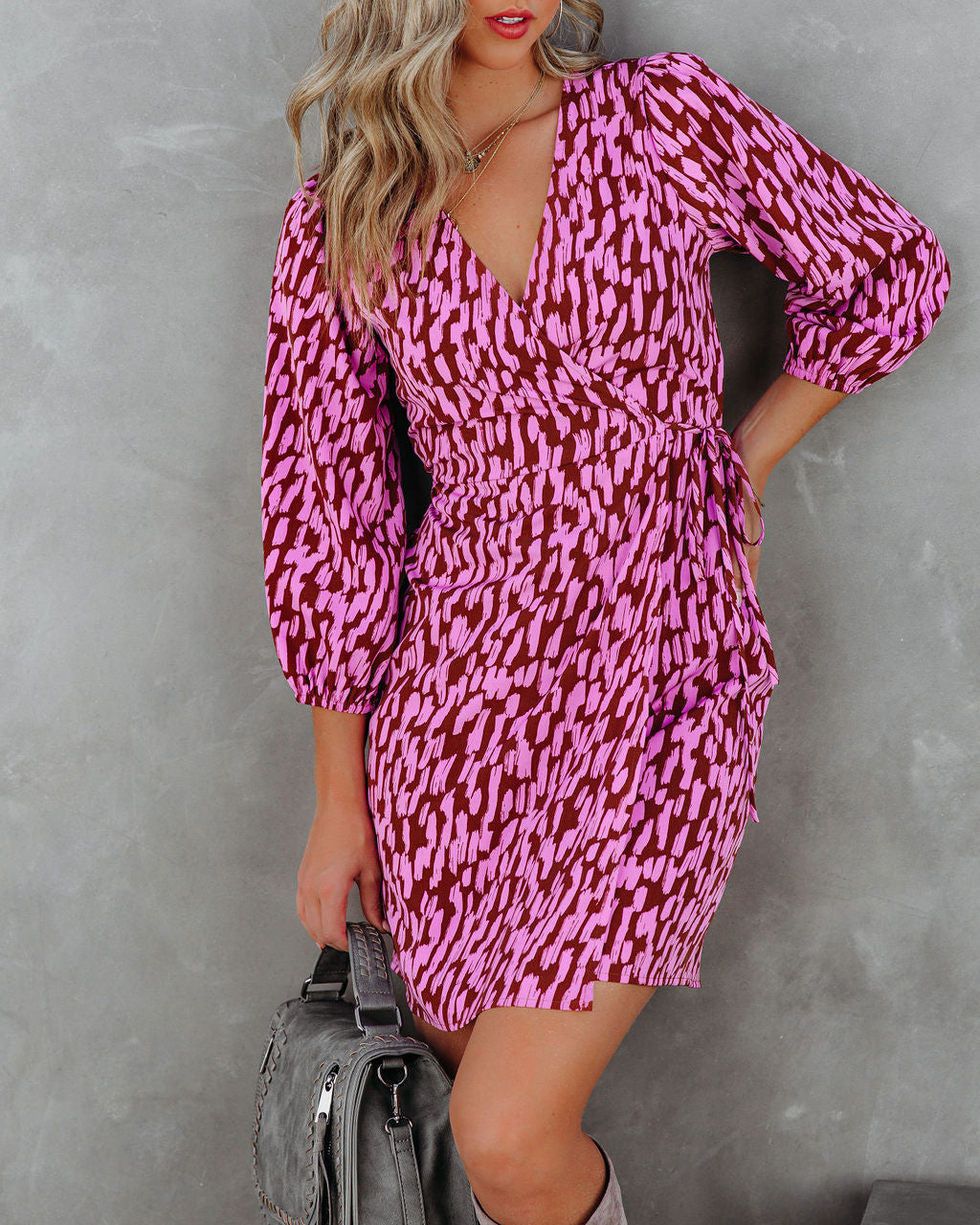 Another Year Of Love Printed Wrap Dress FINAL