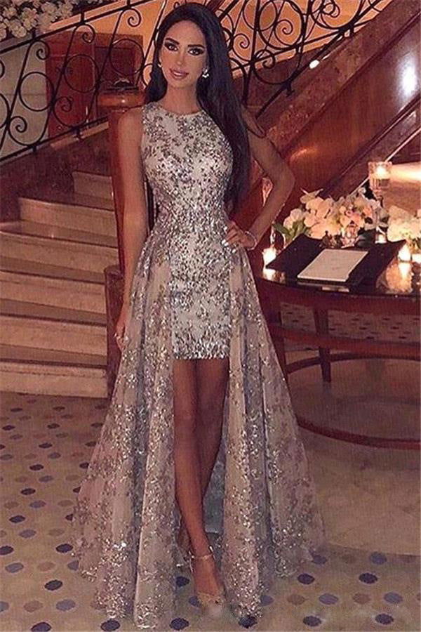 round Neck Sleeveless Bronzing Dress Cocktail Dress