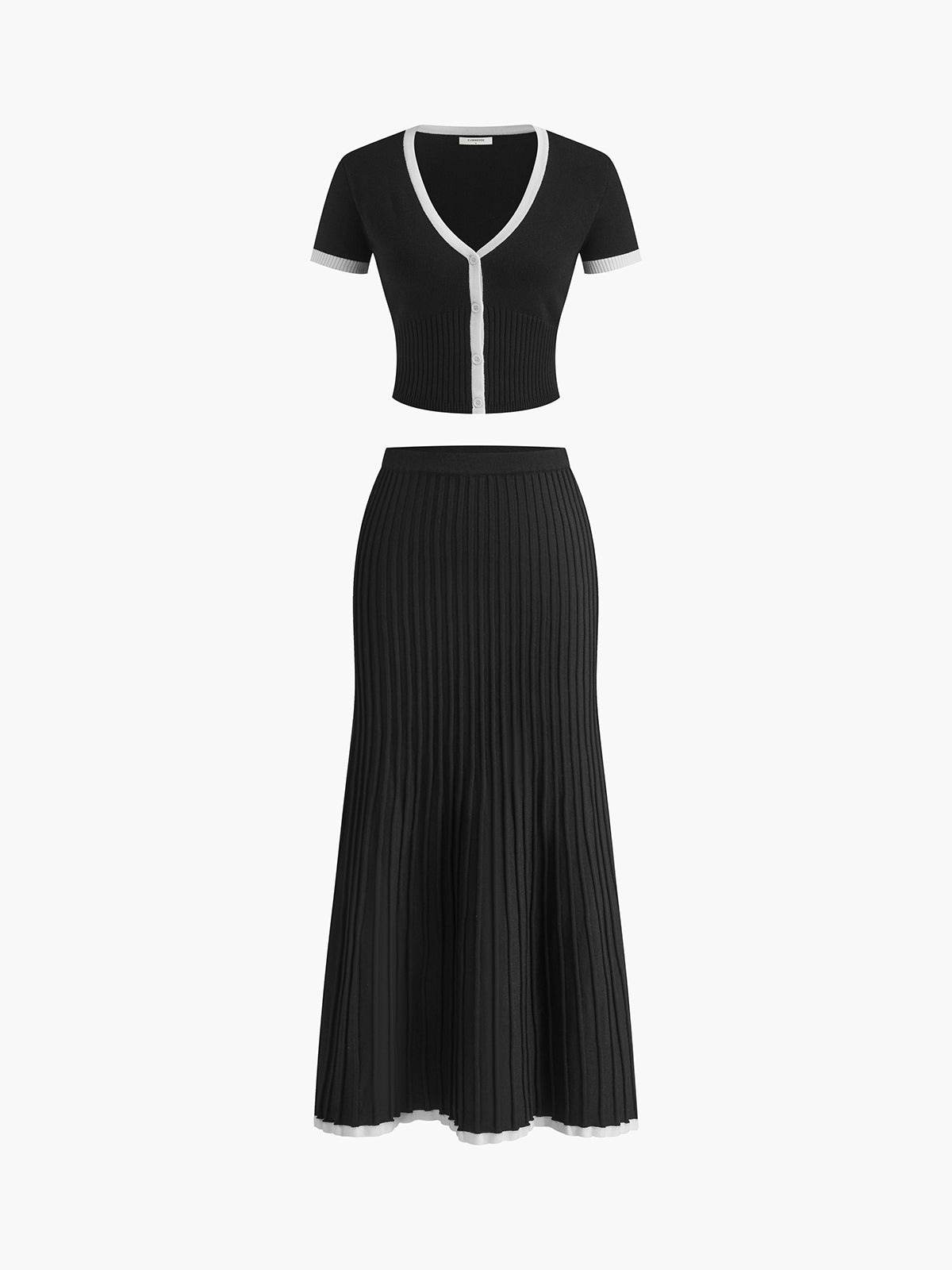 Angélica Timeless Knitted Dress with Contrasting Cuffs Elevated Occasion Wear