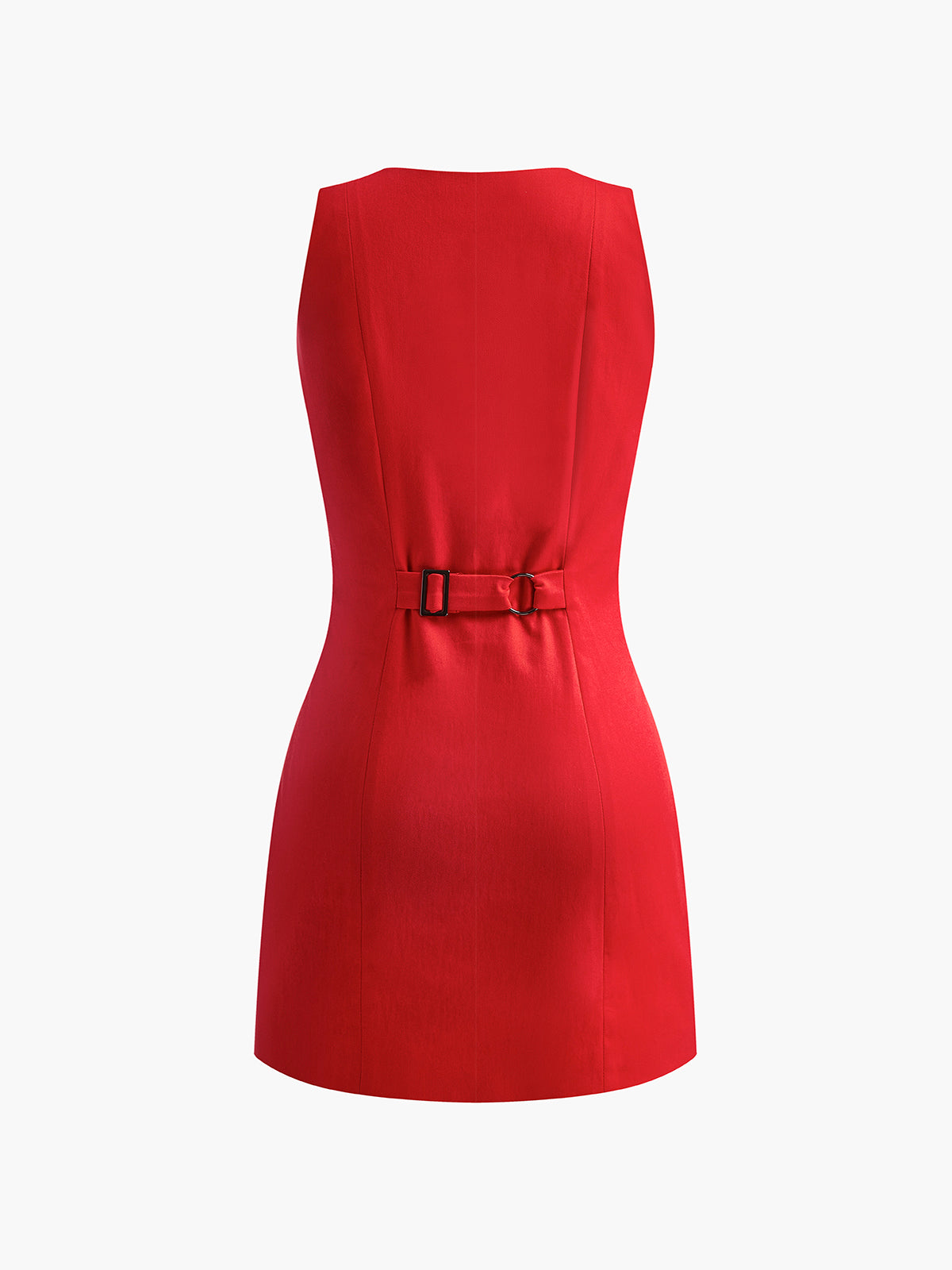 Button Front Sleeveless Short Dress