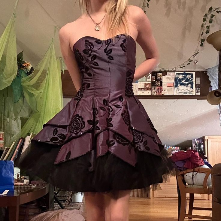 Vintage Satin Tulle Tiered A Line Mini Prom Dress Homecoming Dress - VelvetHem