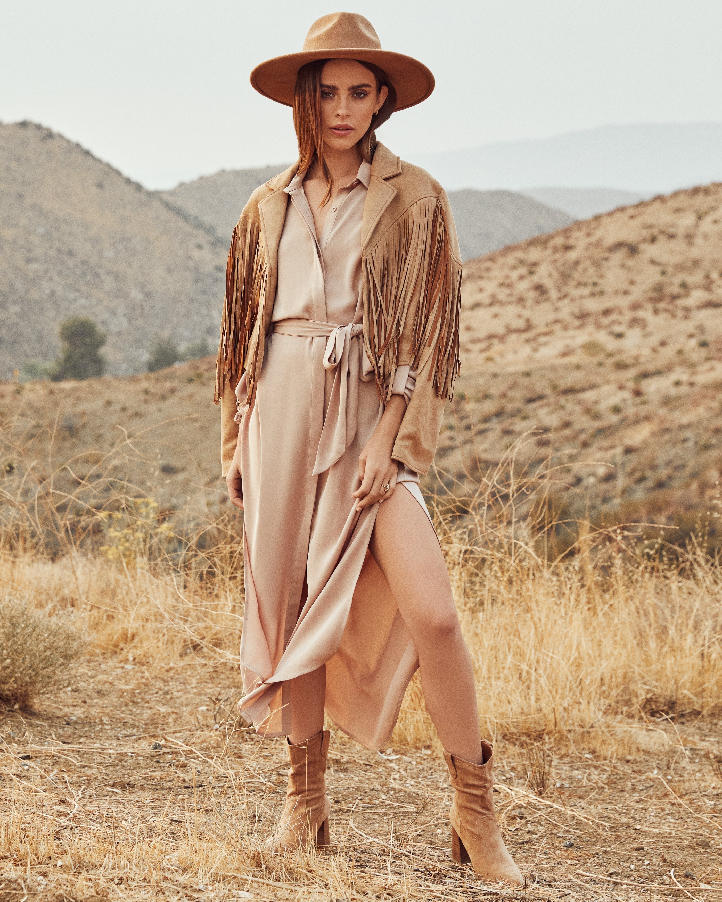 Betsy Button Down Midi Dress Nude FINAL
