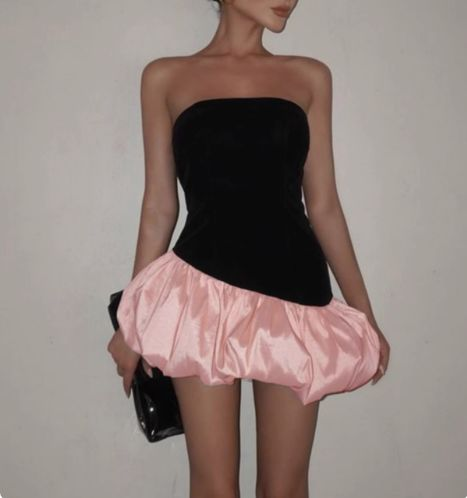 Retro Contrast Color Stitching Strapless Mini 17th Birthday Homecoming Dress