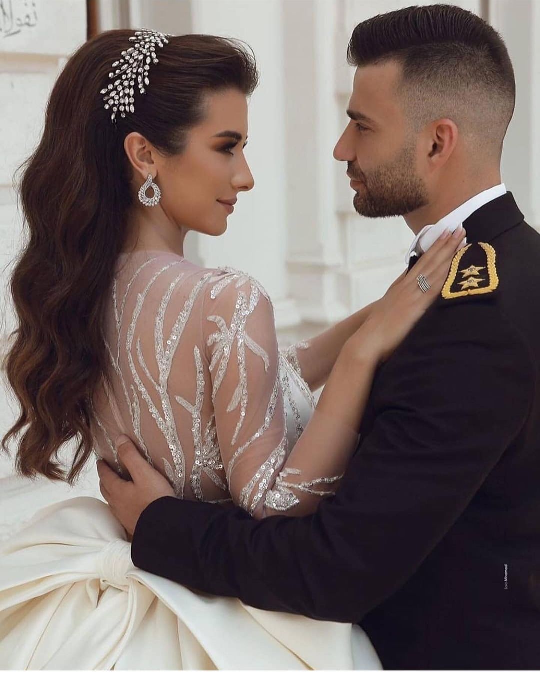 Ball Gown Satin Long Sleeves Lace Wedding Dress with Bow On Sale