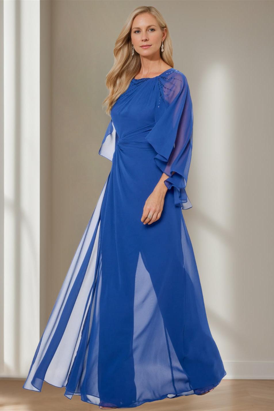 Bateau Neck Capelet Sheath Dress for the Mother of the Bride