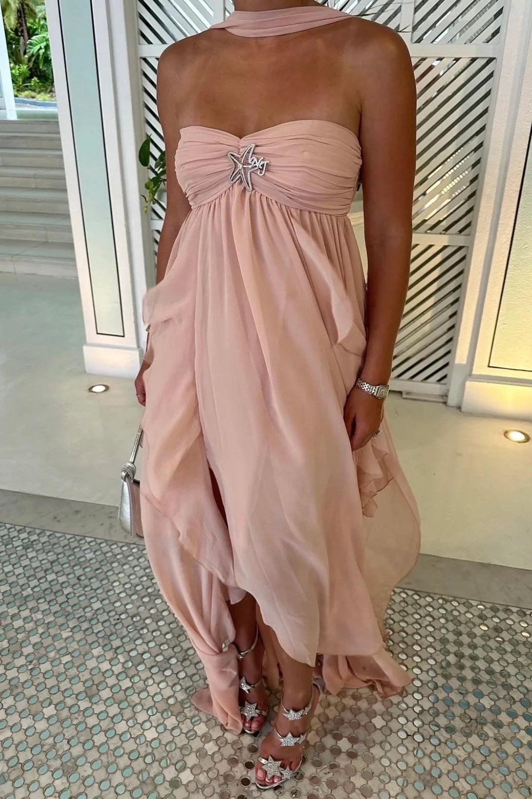 A Line Sweetheart White Long Prom Dress With Ruffles Split Front Formal Evening Gown