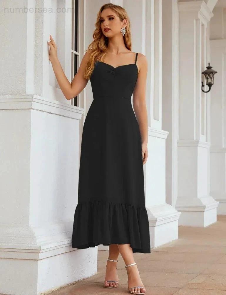ZapDress  Spaghetti Strap Chiffon Bridesmaid Dress Ankle Length Formal A Line Cocktail Party Homecoming Dress for Juniors (ZD16949)