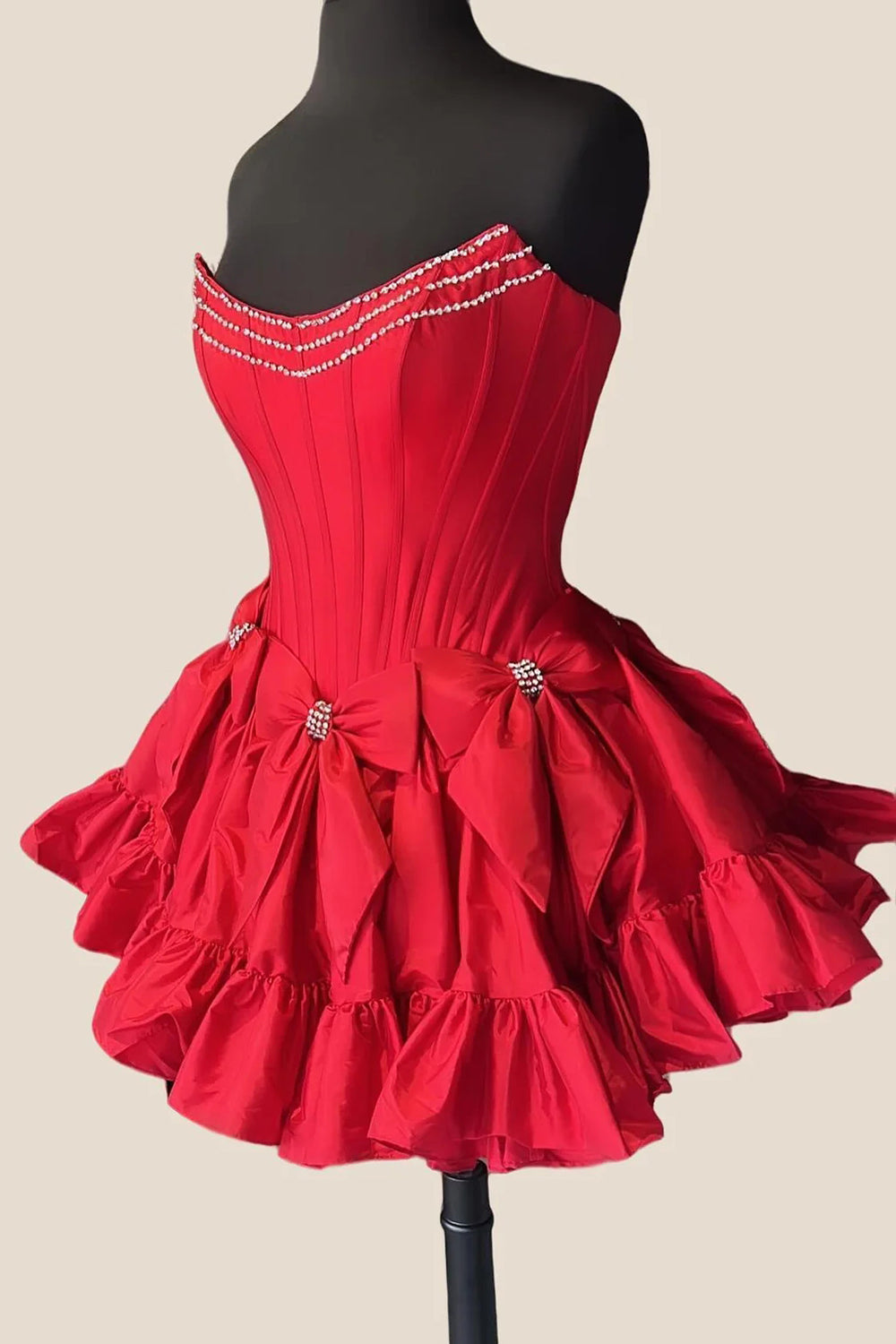 Black Homecoming Dresses Corset Strapless A Line Short Cocktail Dresses With Bows