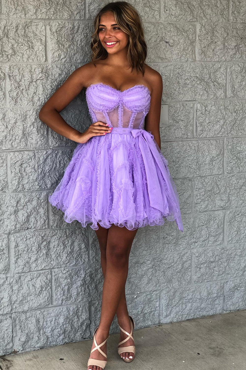 Black Homecoming Dresses Corset Sweetheart A-Line Short Tulle Prom Dress