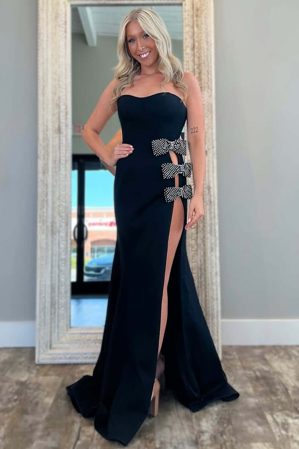 Black Prom Dress Mermaid Sweetheart Long Formal Dress With Slit