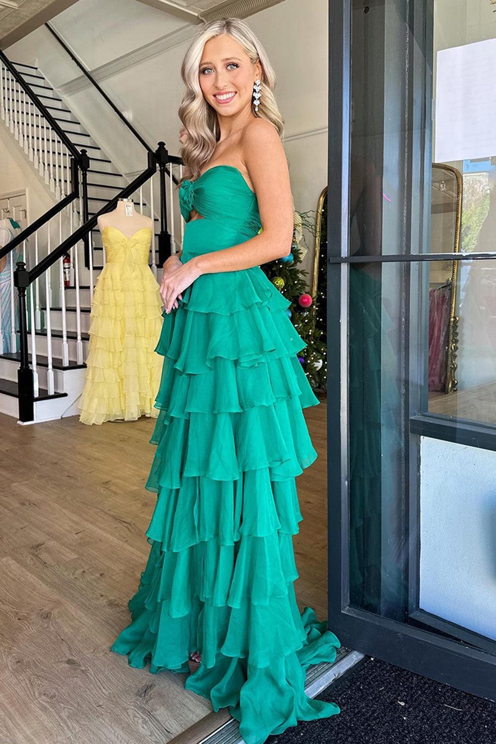 Black Prom Dress White Prom Dress Sweetheart Ruffled Long Formal Dress With Slit