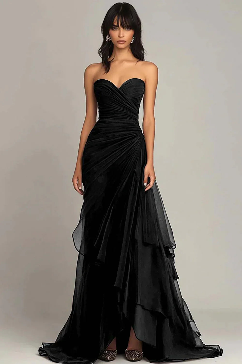 Gorgeous Mermaid Sweetheart Green Long Prom Dress with Ruffles