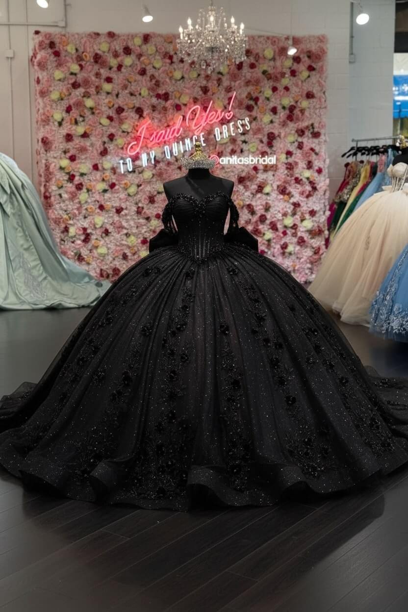 Ball Gown Off Shoulder Sleeveless Pleated 3D Flowers Applique Bow Knot Sparkly Pink Tulle Quinceanera Dress Birthday Party Dress Evening Formal Gown For Sweet 16