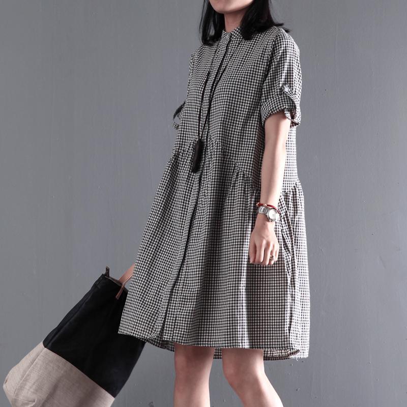 Black New cotton sundress plus size sundress casual loose summer dresses