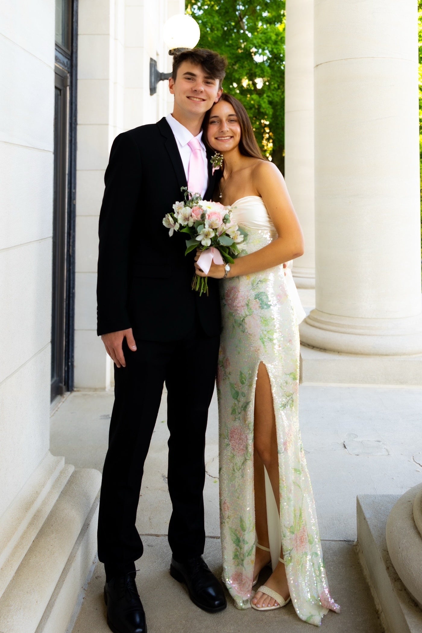 Bling Sheath Sweetheart Floral Printed Sequins Long Prom Dress