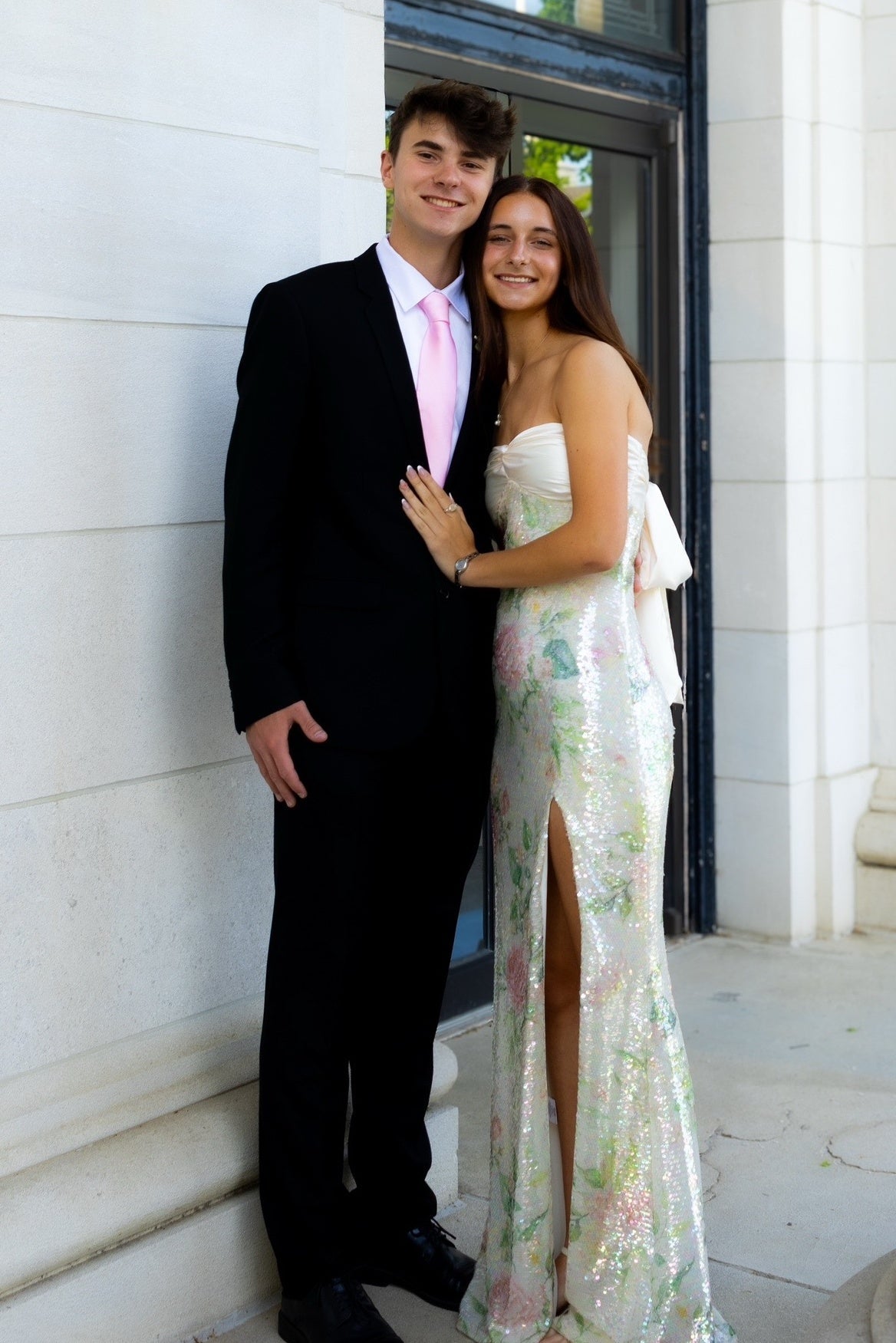Bling Sheath Sweetheart Floral Printed Sequins Long Prom Dress