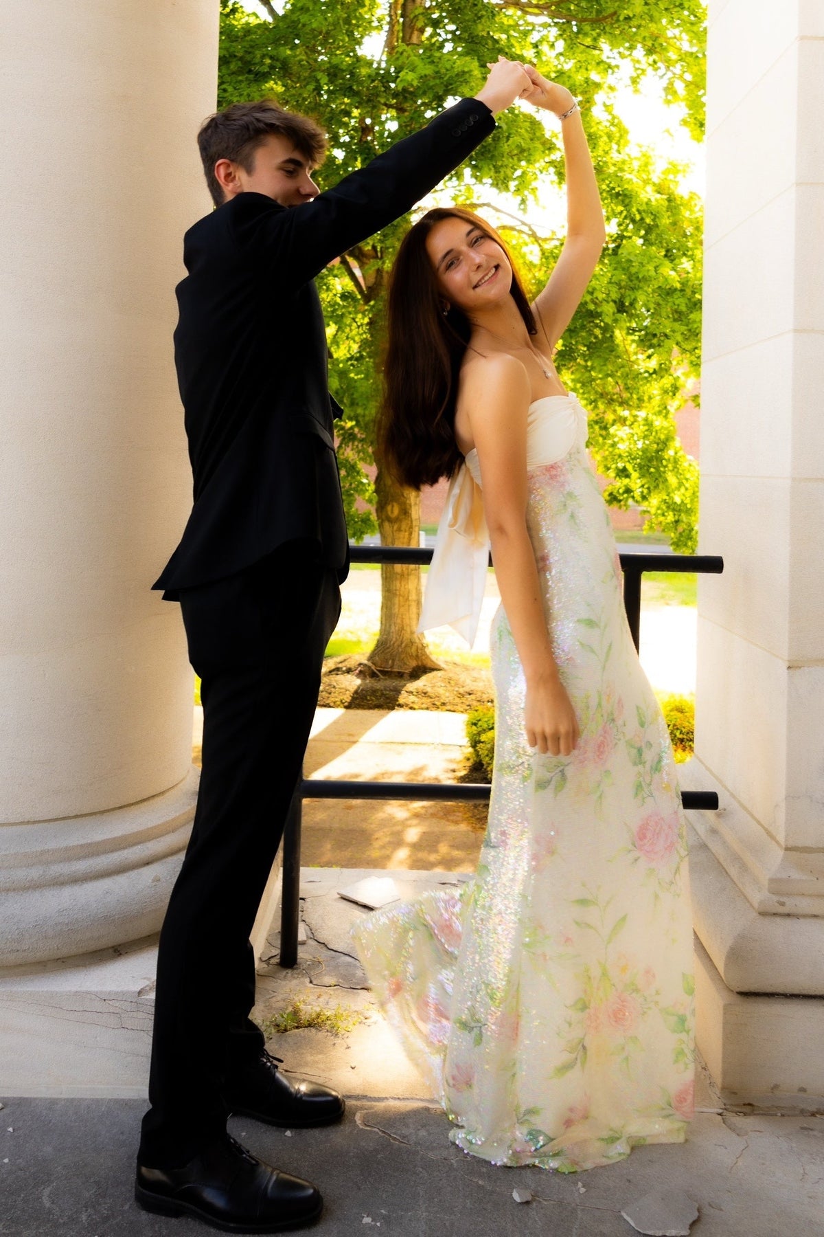 Bling Sheath Sweetheart Floral Printed Sequins Long Prom Dress