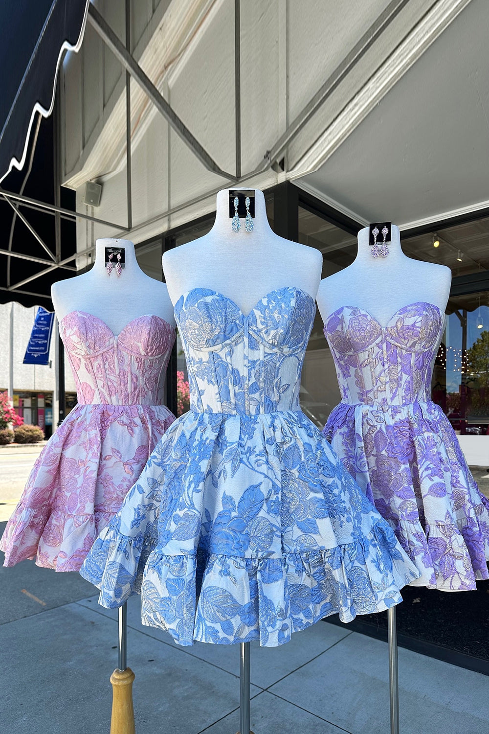 Blue Homecoming Dresses Corset A Line Short Cocktail Dresses