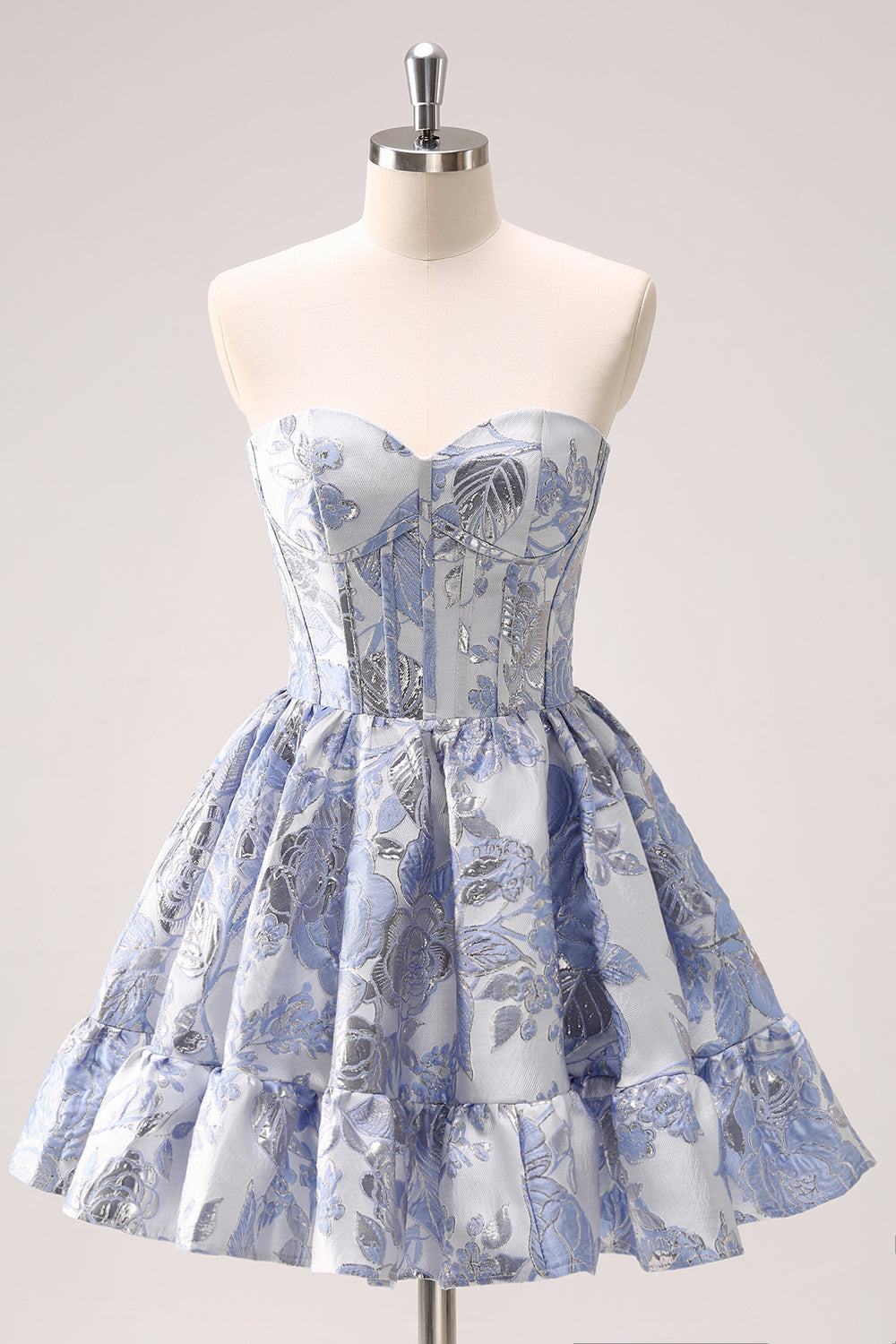 Blue Homecoming Dresses Corset A Line Short Cocktail Dresses