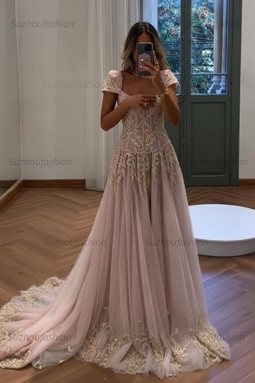 Suzhoufashion Gorgeous A Line Sweetheart Light Green Long Prom Dress With Appliques Formal Evening Gown