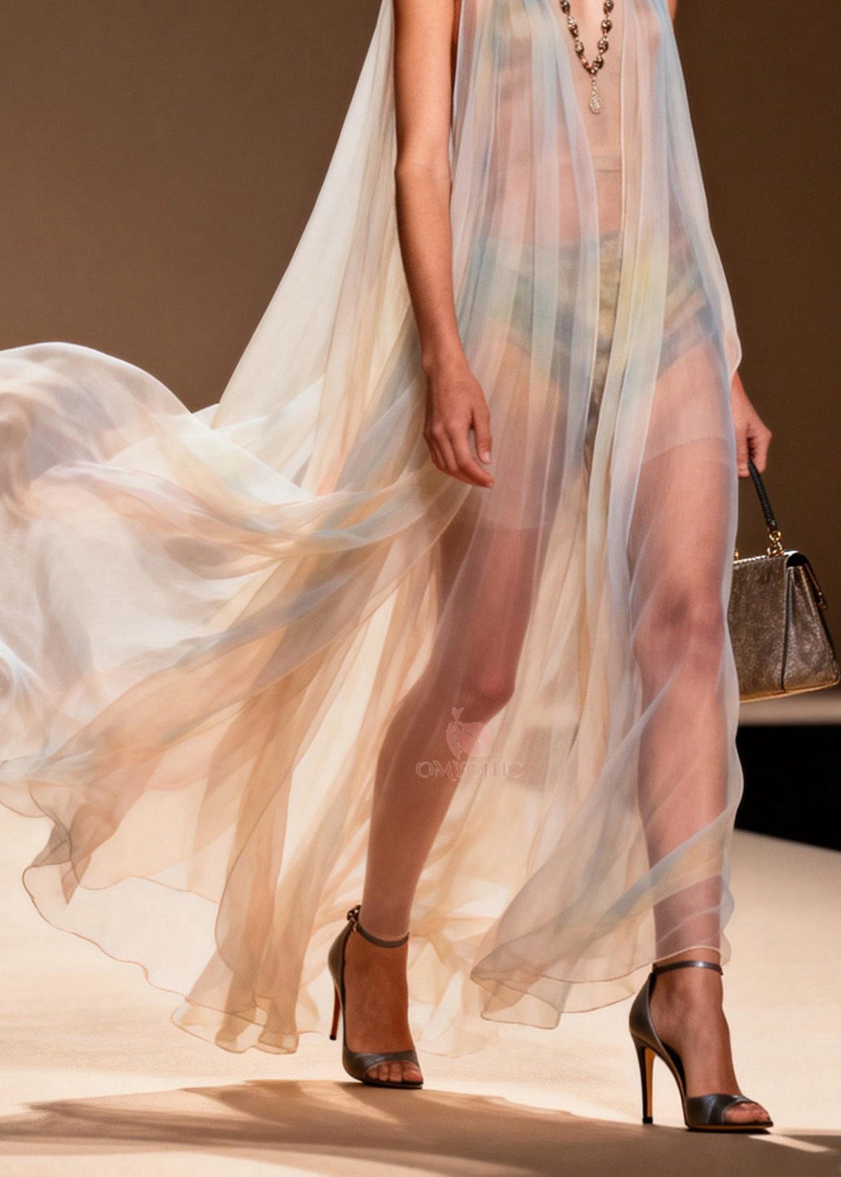 Boho V Neck Plus Size Chiffon Ankle Dress Sleeveless