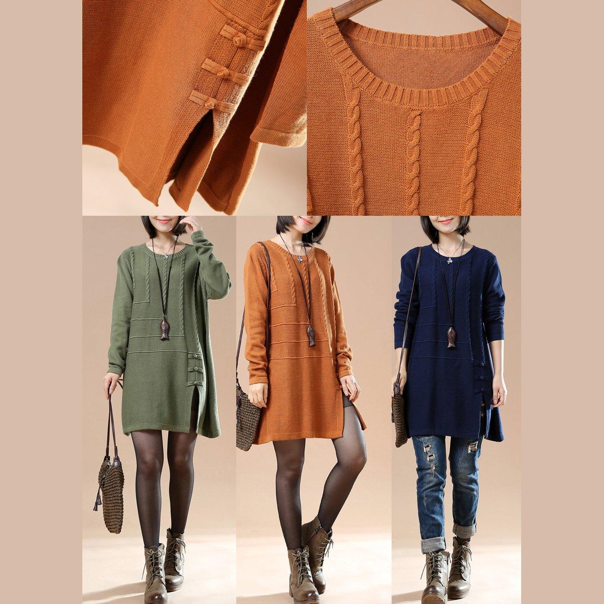 Burgundy new sweaters open hem cable knit dresses winter